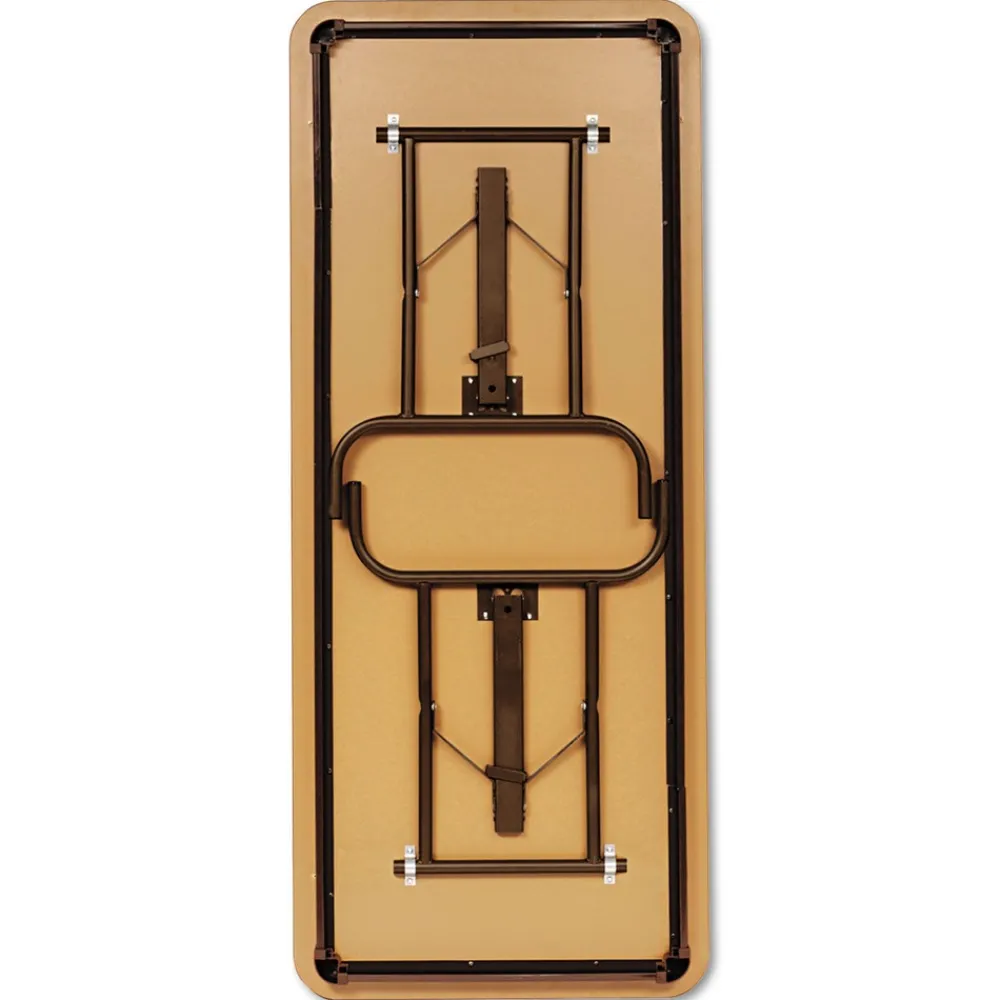 Sale 72 in. x 18 in. x 29 in. OfficeWorks Commercial Wood-Laminate Rectangular Folding Table - Mahogany Office Furniture & Lighting