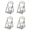 New Rough n Ready 18 in. Seat Height Commercial Folding Chair Supports Up to 350 lb - Platinum Granite Seat/Back/Black Base (4/Pack) Office Furniture & Lighting