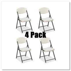 New Rough n Ready 18 in. Seat Height Commercial Folding Chair Supports Up to 350 lb - Platinum Granite Seat/Back/Black Base (4/Pack) Office Furniture & Lighting