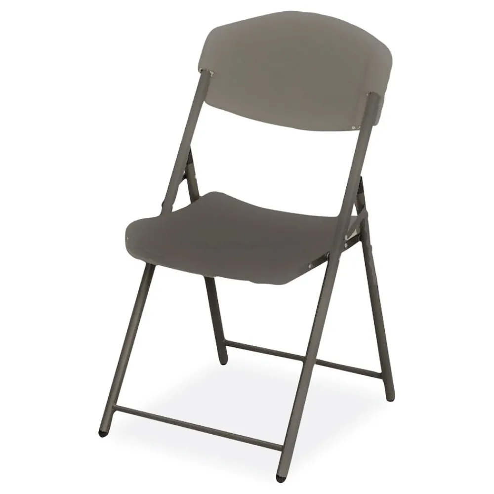 Online Rough n Ready 18 in. Seat Height Commercial Folding Chair Supports Up to 350 lb - Charcoal Seat/Back/Charcoal Base (4/Pack) Office Furniture & Lighting