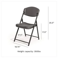 Online Rough n Ready 18 in. Seat Height Commercial Folding Chair Supports Up to 350 lb - Charcoal Seat/Back/Charcoal Base (4/Pack) Office Furniture & Lighting