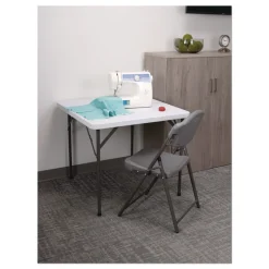 Online Rough n Ready 18 in. Seat Height Commercial Folding Chair Supports Up to 350 lb - Charcoal Seat/Back/Charcoal Base (4/Pack) Office Furniture & Lighting