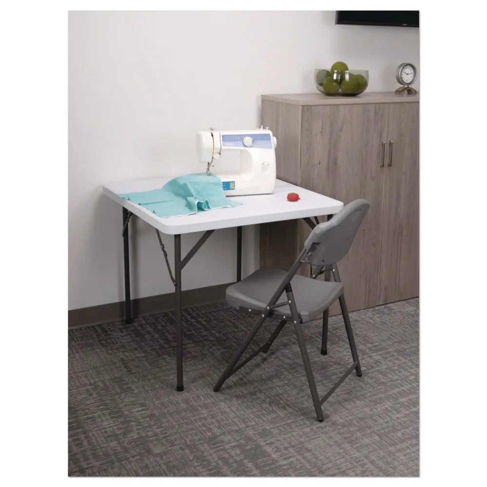 Online Rough n Ready 18 in. Seat Height Commercial Folding Chair Supports Up to 350 lb - Charcoal Seat/Back/Charcoal Base (4/Pack) Office Furniture & Lighting