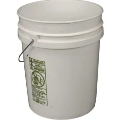 Hot 11.25 in. Diameter 5 Gallon Polyethylene Utility Bucket with Lid - White Cleaning & Janitorial Supplies
