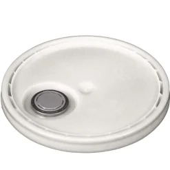 Hot 11.25 in. Diameter 5 Gallon Polyethylene Utility Bucket with Lid - White Cleaning & Janitorial Supplies