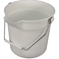 Best 10.63 in. Diameter 10 quart Polypropylene Deluxe Heavy-Duty Bucket - Gray Cleaning & Janitorial Supplies