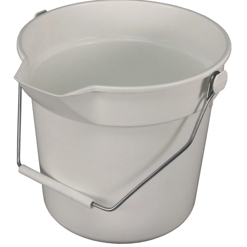 Best 10.63 in. Diameter 10 quart Polypropylene Deluxe Heavy-Duty Bucket - Gray Cleaning & Janitorial Supplies