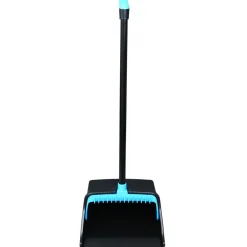 Clearance 12.32 in. Wide 31.84 in. Aluminum Handle Plastic LobbyMaster Dust Pan - Blue/Black (6/Carton) Cleaning & Janitorial Supplies