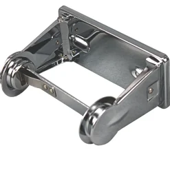 New 6.5 in. x 4.5 in. x 2.75 in. Single Roll Toilet Tissue Dispenser - Chrome (12/Carton) Paper & Dispensers