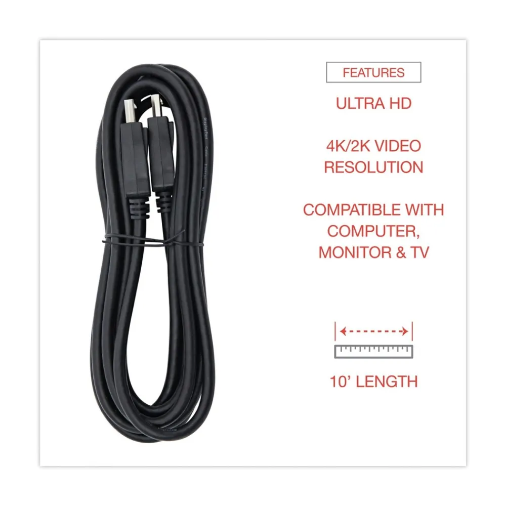 Sale 10 ft. DisplayPort Cable - Black Office Electronics & Batteries