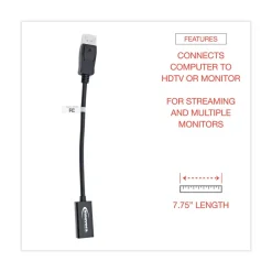 Hot 0.65 ft. DisplayPort-HDMI Adapter - Black Office Electronics & Batteries