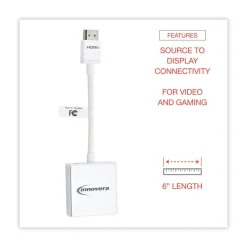 Hot 6 in. HDMI to SVGA Adapter - White Office Electronics & Batteries