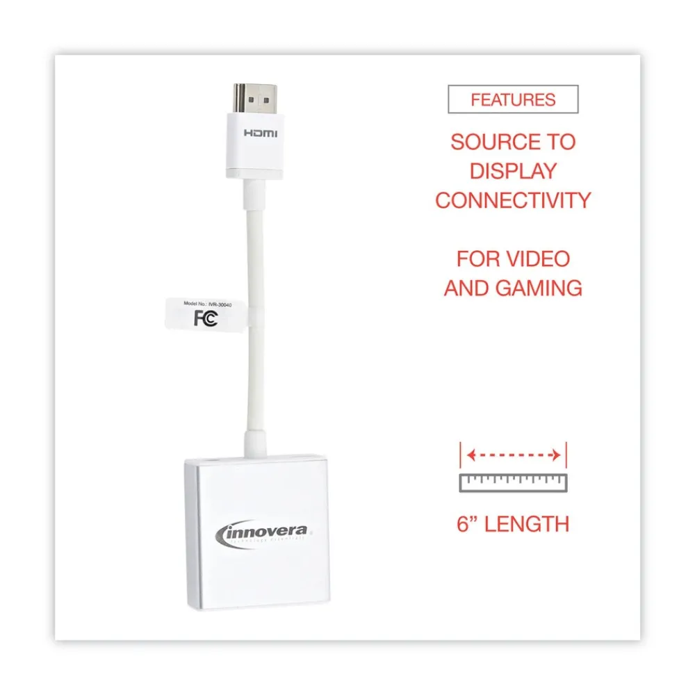 Hot 6 in. HDMI to SVGA Adapter - White Office Electronics & Batteries