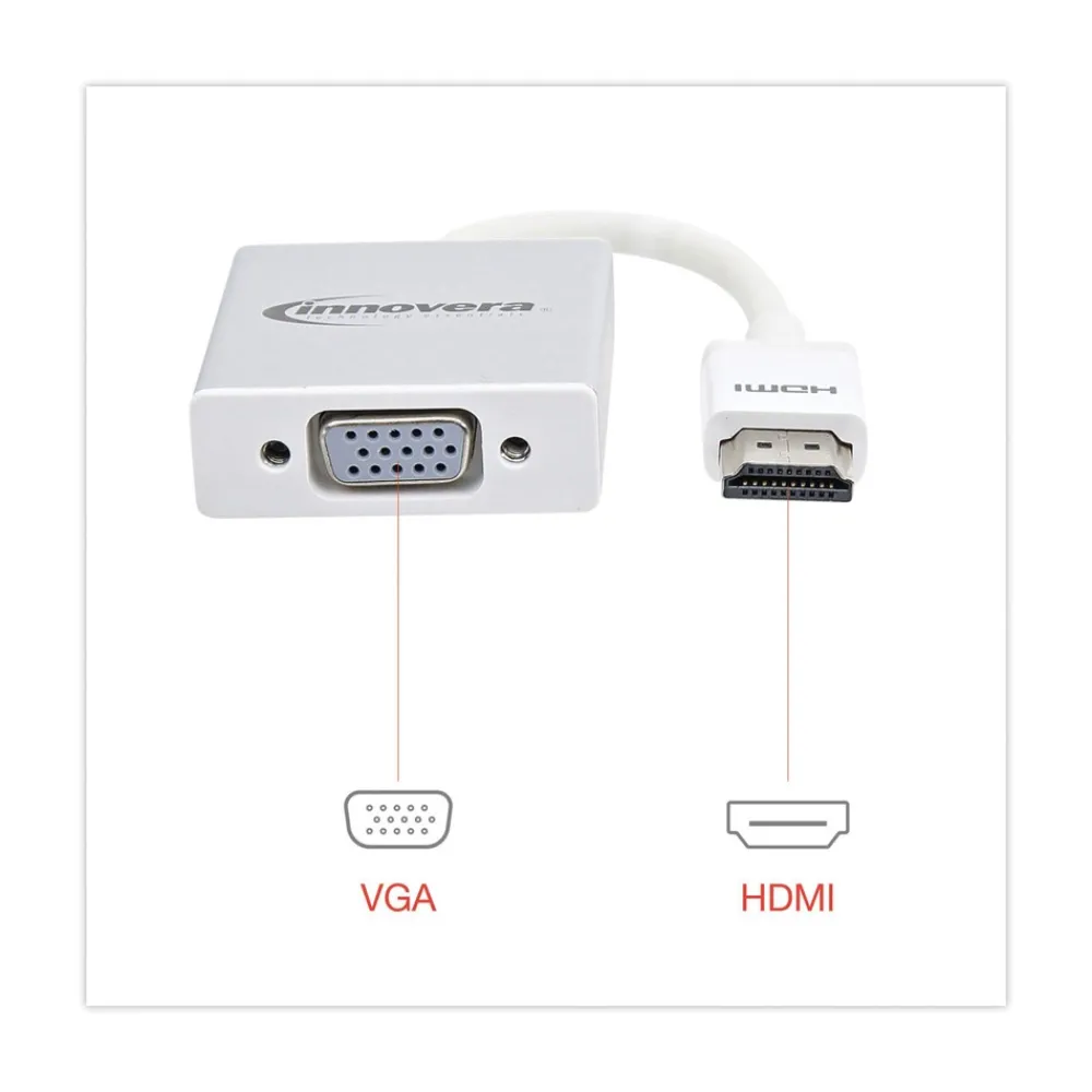 Hot 6 in. HDMI to SVGA Adapter - White Office Electronics & Batteries