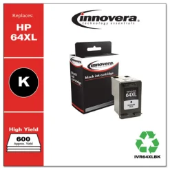 600 Page-Yield Remanufactured High-Yield Ink Replacement for 64XL (N9J92AN) - Black Office Electronics & Batteries