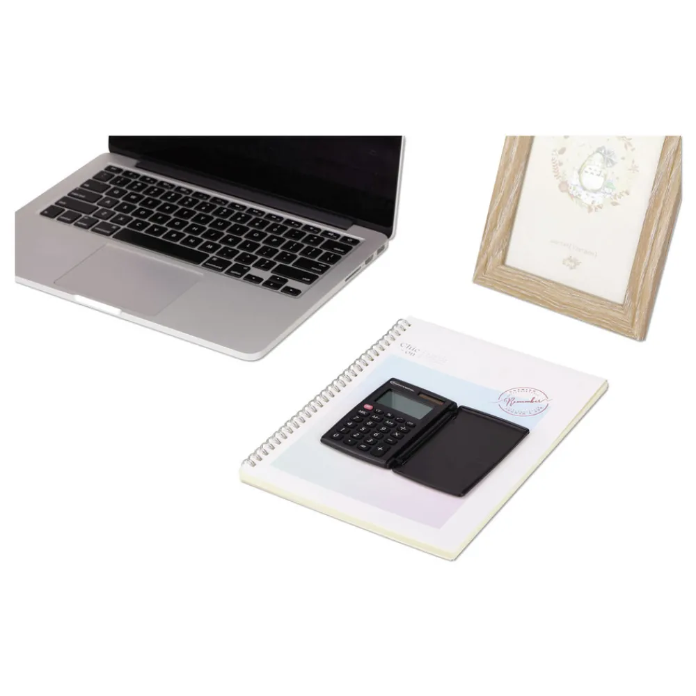 Outlet 8-Digit LCD Pocket Calculator with Hard Shell Flip Cover Office Electronics & Batteries