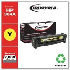 Remanufactured Yellow Toner Replacement for CC532A #304A 2800 Page-Yield Office Electronics & Batteries