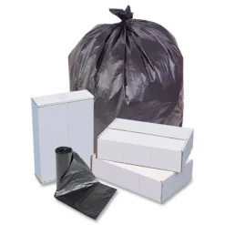 30 gal. 0.58 mil 30 in. x 36 in. Institutional Low-Density Can Liners - Black (25 Bags/Roll, 10 Rolls/Carton) Trash & Waste Bins