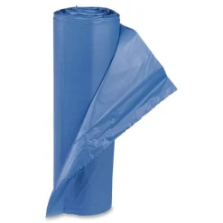 Discount 33 Gallon 14 mic 30 in. x 43 in. Interleaved Roll High-Density Commercial Can Liners - Blue (250/Carton) Trash & Waste Bins