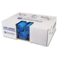 Best 60 Gallon 18 mic 40 in. x 48 in. High-Density Commercial Can Liners - Blue (200/Carton) Cleaning & Janitorial Supplies
