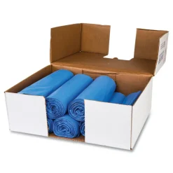 Best 60 Gallon 18 mic 40 in. x 48 in. High-Density Commercial Can Liners - Blue (200/Carton) Cleaning & Janitorial Supplies