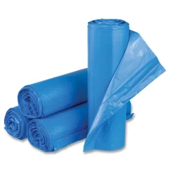 Best 60 Gallon 18 mic 40 in. x 48 in. High-Density Commercial Can Liners - Blue (200/Carton) Cleaning & Janitorial Supplies
