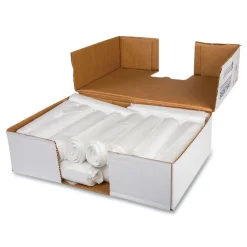 Outlet 10 Gallon 0.35 mil 24 in. x 24 in. Coreless Perforated Roll Low-Density Commercial Can Liners - Clear (50 Bags/Roll, 20 Rolls/Carton) Trash & Waste Bins