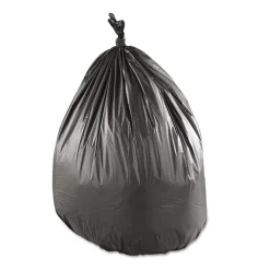 Online 38 in. x 58 in. 1.15 mil 60 Gallon Low-Density Commercial Can Liners - Black (100/Carton) Trash & Waste Bins