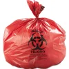 Outlet WSL4046R Low-Density 45 Gallon 40 in. x 46 in. Commercial Can Liners - Red (100/Carton) Trash & Waste Bins