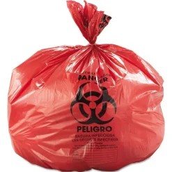 Outlet WSL4046R Low-Density 45 Gallon 40 in. x 46 in. Commercial Can Liners - Red (100/Carton) Trash & Waste Bins