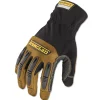 Clearance Ranchworx Leather Gloves - Large, Black/Tan (1 Pair) Work Gloves