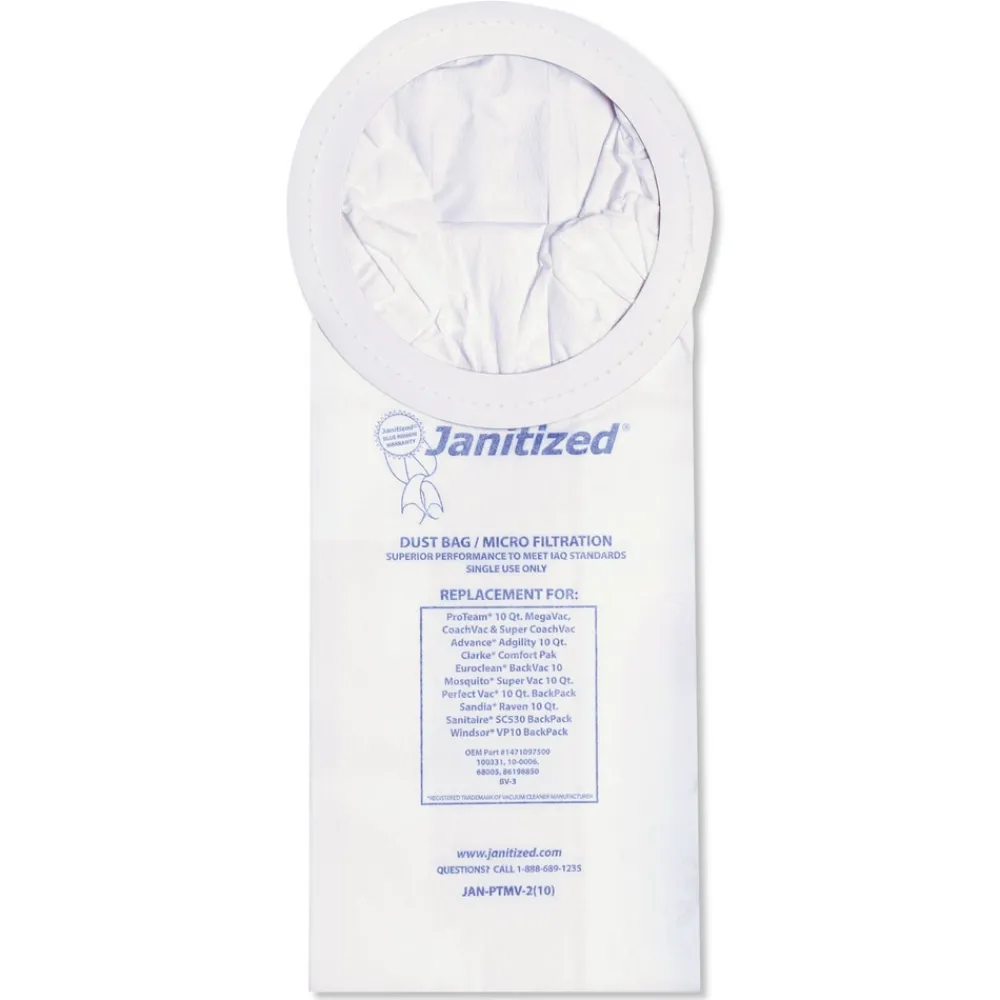 Clearance Vacuum Filter Bags Designed to Fit ProTeam 10 qt Super Coach/MegaVac (10/Carton) Office Electronics & Batteries