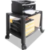 New 20 in. x 13.25 in. x 14.13 in. 60 lbs. Capacity 2 Shelves Plastic Height-Adjustable Under-Desk Printer Cart - Black Office Furniture & Lighting