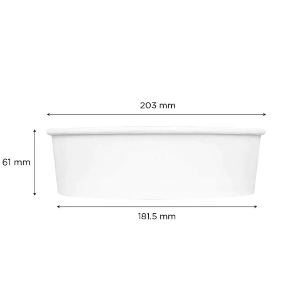 New 7.99 in. x 2.4 in. 48 oz. Paper Food Bucket - White (270/Carton) Tabletop And Serveware