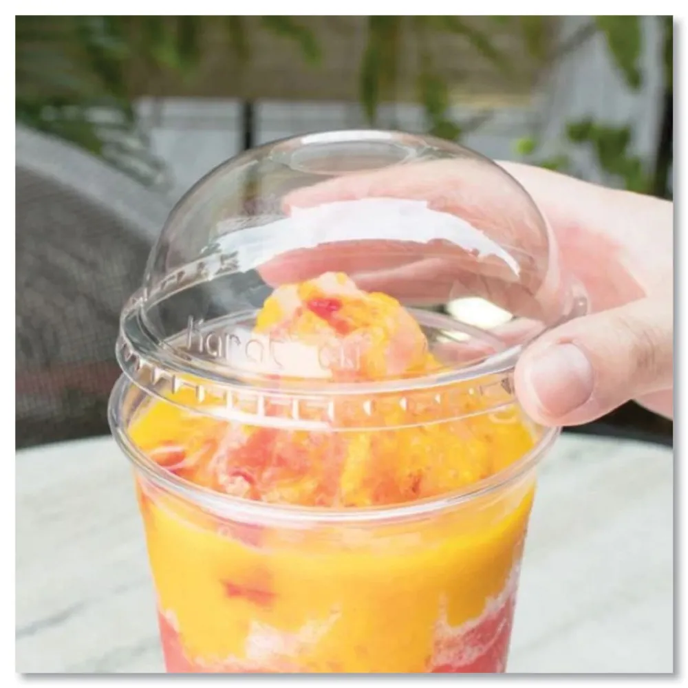 New 32 oz. Cold Cup Dome PET Plastic Lids - Clear (500/Carton) Tabletop And Serveware