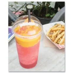 New 32 oz. Cold Cup Dome PET Plastic Lids - Clear (500/Carton) Tabletop And Serveware