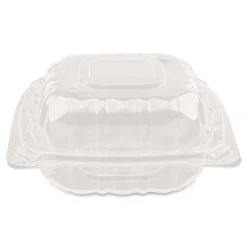 New Polypropylene Plastic Hinged Container 6 x 6 x 3.3 Clear Plastic 50/Pack 6 Packs/Carton Tabletop And Serveware