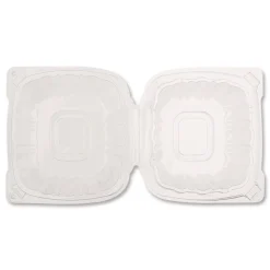 New Polypropylene Plastic Hinged Container 6 x 6 x 3.3 Clear Plastic 50/Pack 6 Packs/Carton Tabletop And Serveware