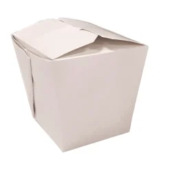 Hot 4 in. x 3.69 in. x 4.55 in. 32 oz. Paper Food Pail - White (400/Carton) Tabletop And Serveware
