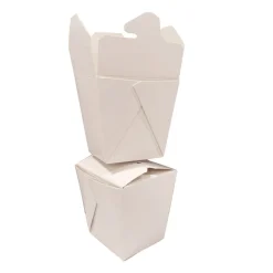 Hot 4 in. x 3.69 in. x 4.55 in. 32 oz. Paper Food Pail - White (400/Carton) Tabletop And Serveware