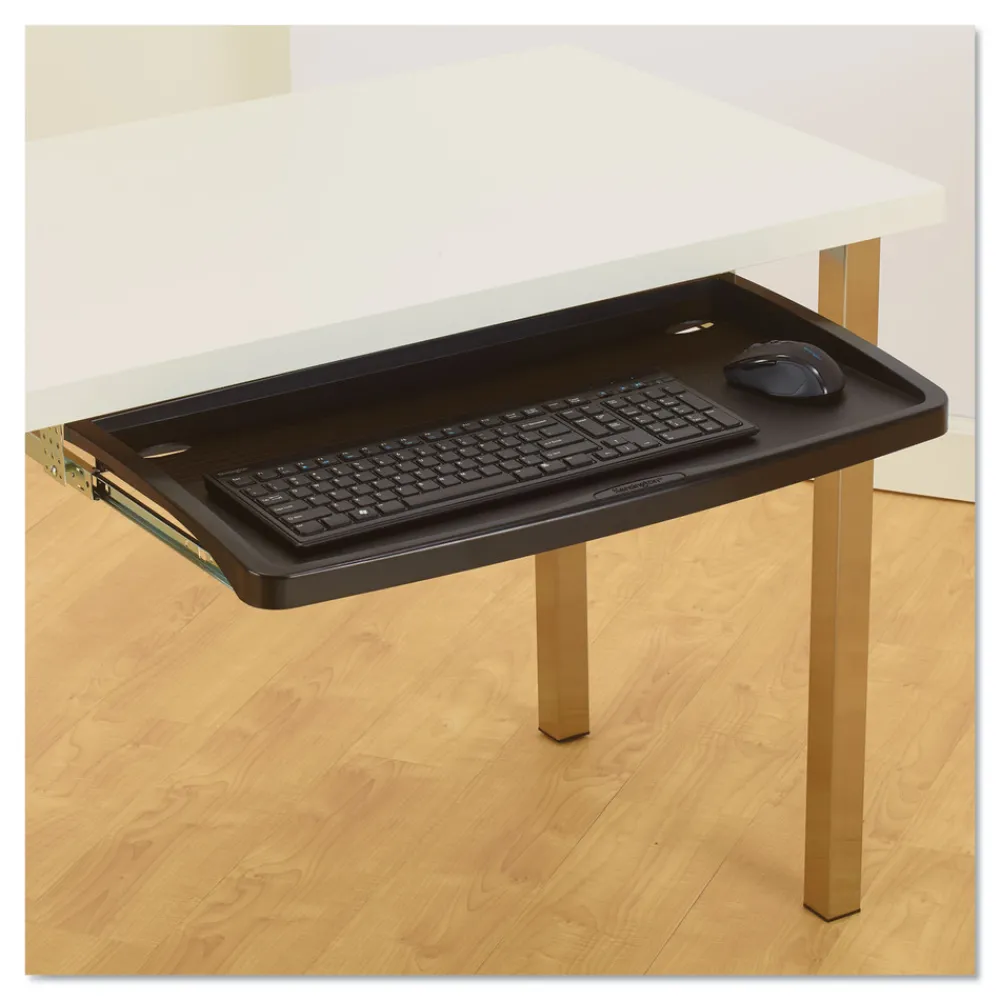 Clearance 26 in. x 13.25 in. Comfort Keyboard Drawer with SmartFit System - Black Office Electronics & Batteries