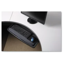 Clearance 26 in. x 13.25 in. Comfort Keyboard Drawer with SmartFit System - Black Office Electronics & Batteries