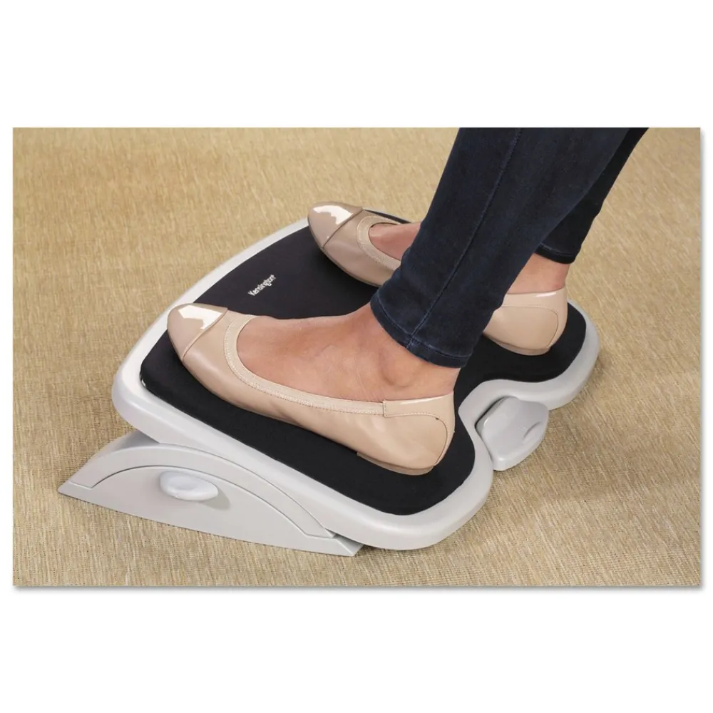 21.5 in. x 14 in. x 3.5 in. to 5 in. SoleMate Comfort Footrest with SmartFit System - Gray/Black Office Furniture & Lighting