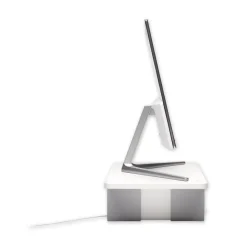 New FreshView Wellness 22.5 in. x 11.5 in. x 5.4 in. Supports 200 lbs. Monitor Stand with Air Purifier, For 27-in Monitors - White Desk Accessories & Office Organizers