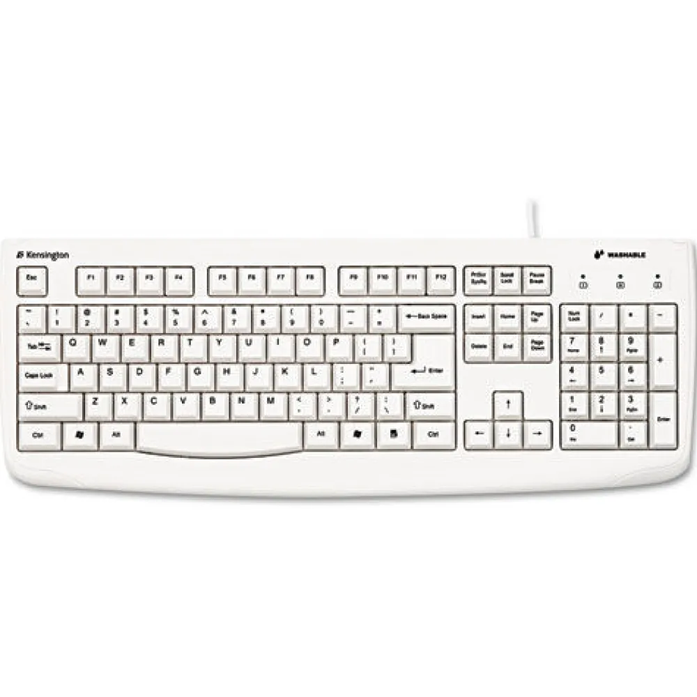 Discount Pro Fit USB Washable Keyboard, 104 Keys - White Office Electronics & Batteries