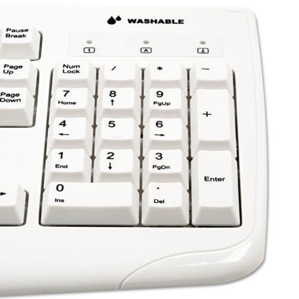 Discount Pro Fit USB Washable Keyboard, 104 Keys - White Office Electronics & Batteries