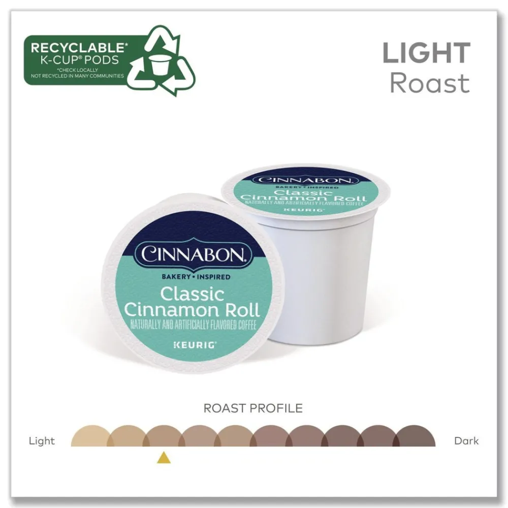 Sale Cinnabon Classic Coffee K-Cups - Cinnamon Roll (96/Carton) Food And Snacks