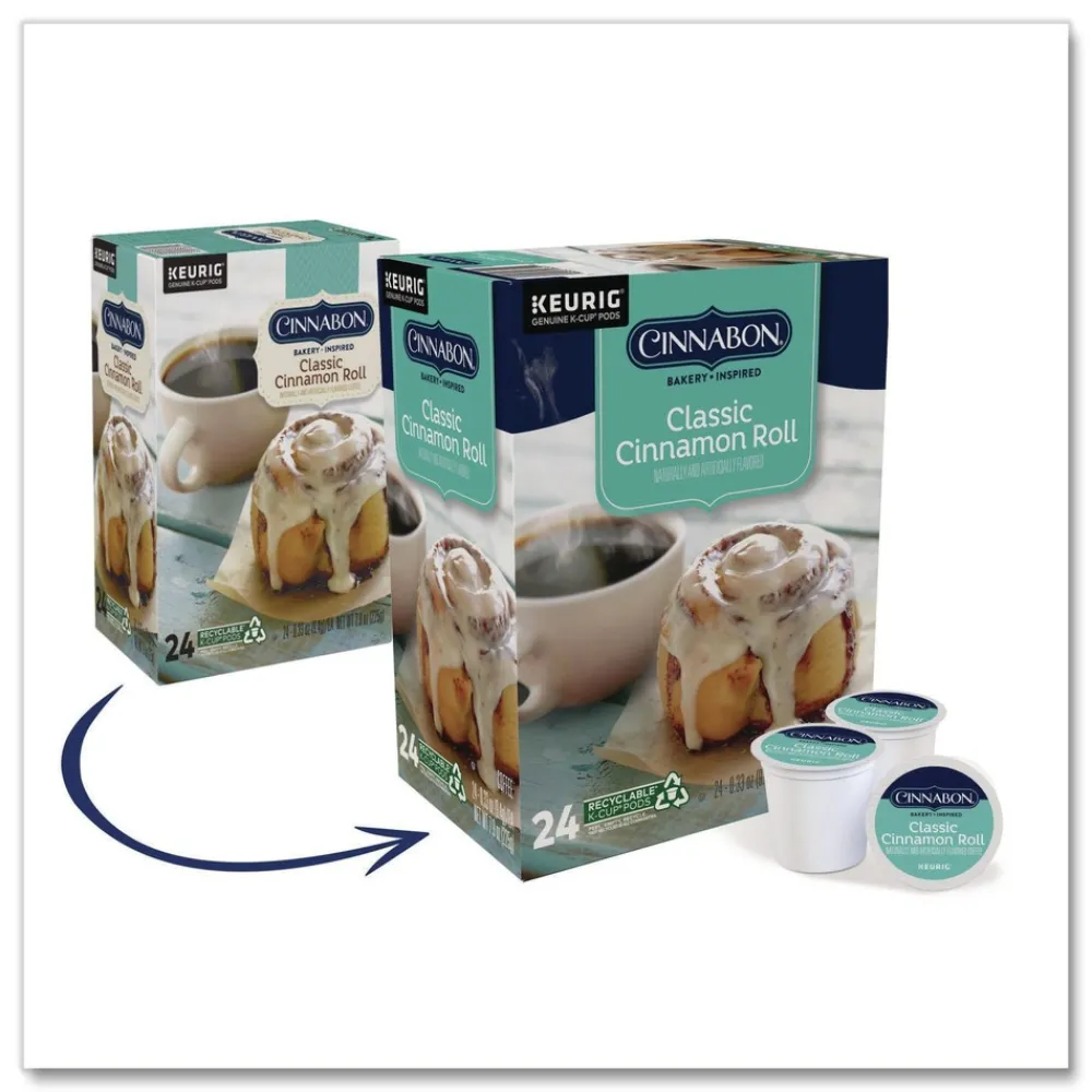 Sale Cinnabon Classic Coffee K-Cups - Cinnamon Roll (96/Carton) Food And Snacks