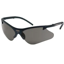 New 19836 Code 4 Safety Glasses - Black Frame, Smoke Lens (12/Box) Eye Protection