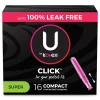 Clearance U by Kotex Click Super Absorbency Compact Tampons (8 Packs/Carton) Cleaning & Janitorial Supplies